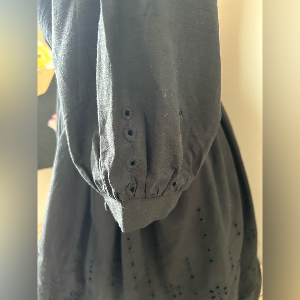 NWT MUSTARD SEED BAILEY EYELET DRESS. Sz.M LACE UP BACK, PUFF SLEEVES, GORGEOUS - Picture 5 of 14
